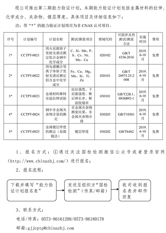 2019年浙江博冠体育第二期能力验证计划开始报名