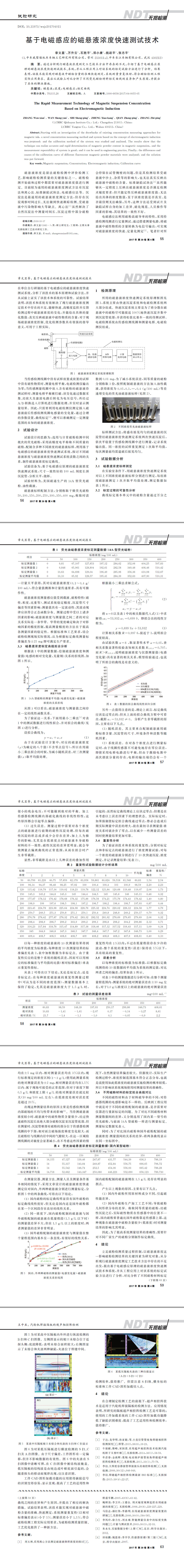 基于电磁感应的磁悬液浓度快速测试技术