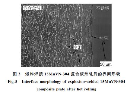 图３ 爆炸焊接１５MnVNＧ３０４