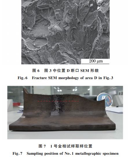 图６ 图３中位置 D断口SEM 形貌
