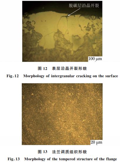 图１２ 表层沿晶开裂形貌